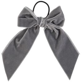 Hair Velvet Bow | Grey
