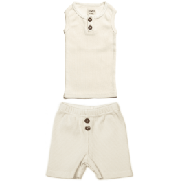 Henley Tank & Shorties | Vanilla