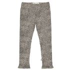 Rib Frill Leggings | Charcoal Little Leopard