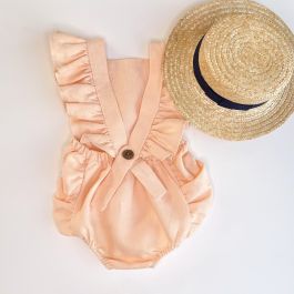 Frilled Lillie Romper | Peach