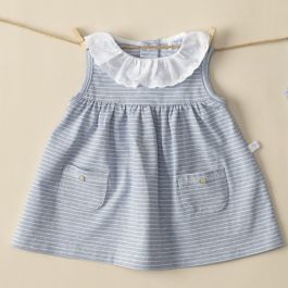 Blue/White Collar Dress