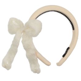Ivory Mohair Side Bow Headband