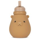 Silicone Drinking Bottle Teddy | Almond
