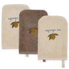 3 Pack Washcloth Embroidery  | Lemon