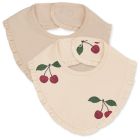 2 pack Basic Frill Bibs | Ma Grande Cerise/Nouvelle Peach