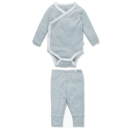 Kimono Bodysuit & Everyday Leggings | Blue Stripe