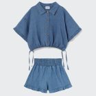 Lucak Twill Denim Blouse & Anaisk Twill Denim Shorts