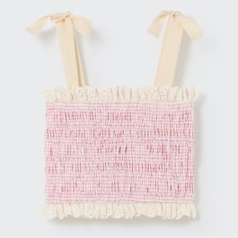 Meryk Gingham Top | Crystal Pink