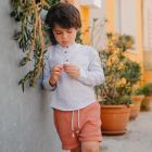 Blue check Amano Shirt & REVERSIBLE Terracota Aliki Shorts