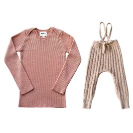 Sylfaen Skinny Rib Primrose & Tirwedd Pants Pebble