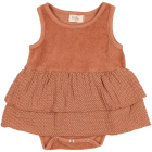 Mini Dots Combi Dress | Dark Siena