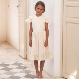 Off-white Contrasting Dress W/ Frills