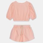 Shasta Poplin Voluminous Crop Top & Shorts | Peach