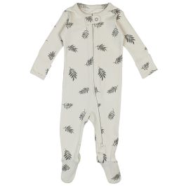 Zipper Footie | Stone Fern