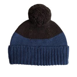 Otto Bobble Beanie | Slate Blue / Cocoa