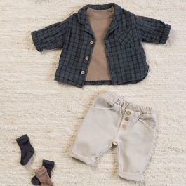 3 Piece Set | Checked Shirt, L/S Top & Twill Pants