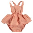 Peach Embroidery Romper
