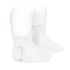 Perle Short Socks W/ Pompoms | White (200)