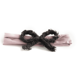 Poodle Bow | Grey & Pink