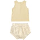 Woven Tank Top & Button Short | Yellow/Vintage Stripe