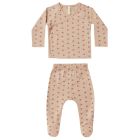 Pointelle Wrap Top + Footed Pant | Blush Ditsy