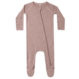 Bamboo Zip Footie | Mauve Bloom