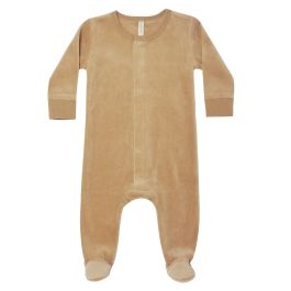 Velour Hidden Snap Footie | Honey