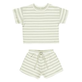 Waffle Tee + Short Set | Mint Stripe