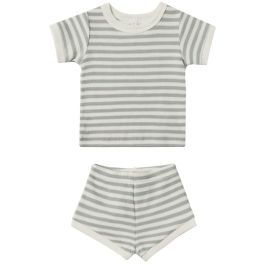 Waffle Shortie Set | Sky Stripe