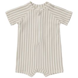 Zip Rashguard One-Piece | Ash Stripe