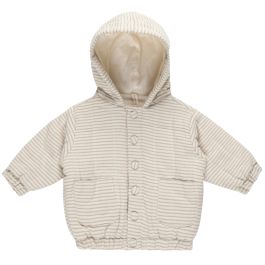 Hooded Woven Jacket | Basil Stripe