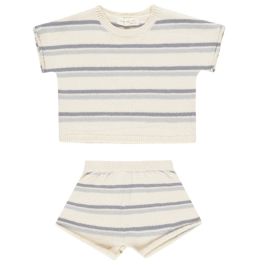 Relaxed Summer Knit Set | Blue Stripe
