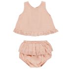 Ruffled Tulip Top + Bloomer Set | Melon