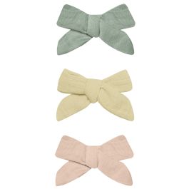 Bow W. Clip, Set Of 3 | Sage, Yellow, Melon
