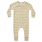 Ribbed Longjohn Pajamas | Gold Stripe