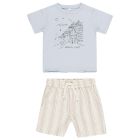 Amalfi Coast Raw Edge Tee & Summer Stripe Bermuda Short
