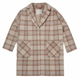 Longline Coat Grey Plaid