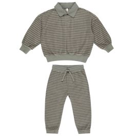 Collared Sweatshirt & Jogger Pant | Retro Stripe