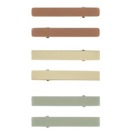 Hair Clips, Pack of 6 | Camel/ Laurel/ Lemon