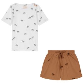 Anti UV T-Shirt & Swimming Shorts | White Puffer Fish