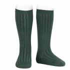 2016/2 Basic Ribbed Knee High Socks | Pine 795