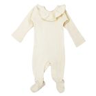 Ruffle Baby Footie | Beige