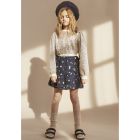 Sequins Silver Galaxy Tee & Cosmos Print Paola Skirt