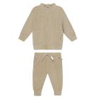 Velour Sweatshirt & Pants | Stone