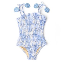 Smocked One Piece | Tropical Blues