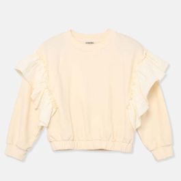 Silvia Soft Fleece Ruffles Sweatshirt | Ivory