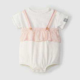 Set Shortie Straps W/ Ruffle + T-Shirt | Pale Pink