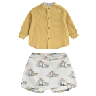 Shorts Aliki Off-White Hawaii & Shirt Almond Soft Honey