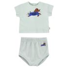 Swimmer Baby Relaxed Tee & Bloomers | Light Blue Grey/Iris Blue