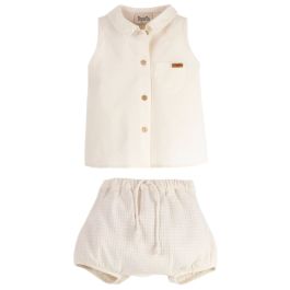 Off-white sleeveless shirt & Off-white Textured Culotte